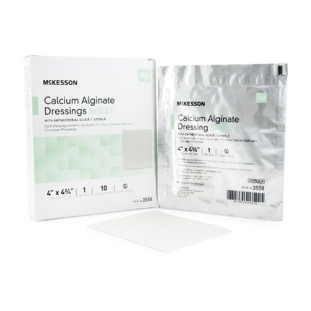 Picture of Silver Calcium Alginate Dressing McKesson 4 X 4-3/4 Inch Rectangle Sterile3558