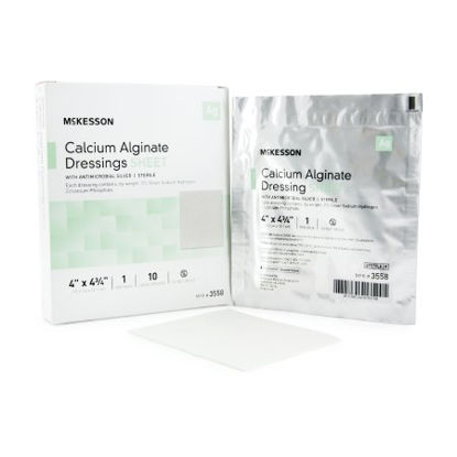 Picture of Silver Calcium Alginate Dressing McKesson 4 X 4-3/4 Inch Rectangle Sterile3558