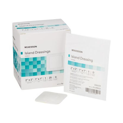 Picture of Adhesive Dressing McKesson 2 X 2 Inch Polypropylene / Rayon Square White Sterile16-89022
