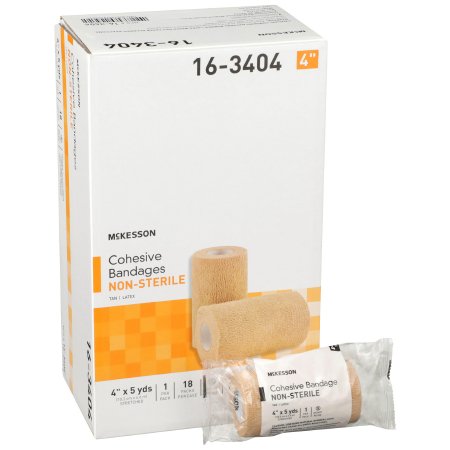 Picture of Cohesive Bandage McKesson 4 Inch X 5 Yard Standard Compression Self-adherent Closure Tan NonSterile16-3404