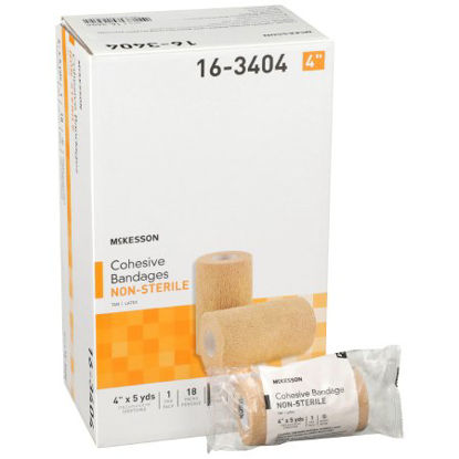 Picture of Cohesive Bandage McKesson 4 Inch X 5 Yard Standard Compression Self-adherent Closure Tan NonSterile16-3404