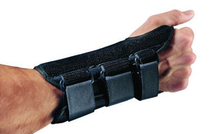 Picture of Wrist Brace ProCare® ComfortFORM™ Aluminum / Foam / Lycra® / Plastic / Velcro® Left Hand Black 2X-Small79-87291