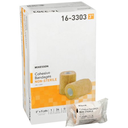 Picture of Cohesive Bandage McKesson 3 Inch X 5 Yard Standard Compression Self-adherent Closure Tan NonSterile16-3303