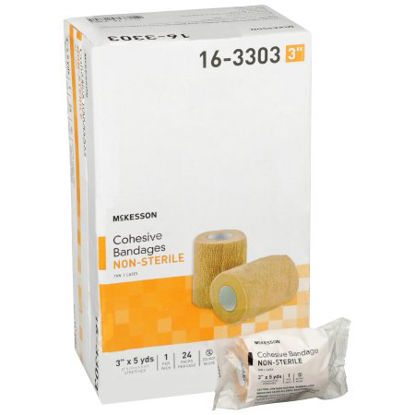 Picture of Cohesive Bandage McKesson 3 Inch X 5 Yard Standard Compression Self-adherent Closure Tan NonSterile16-3303
