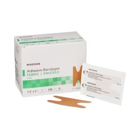 Picture of Adhesive Strip McKesson 1-1/2 X 3 Inch Fabric Knuckle Tan Sterile16-4814