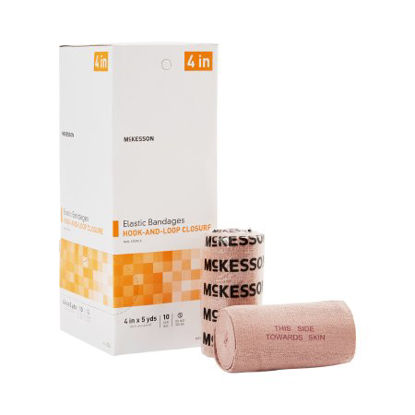 Picture of Elastic Bandage McKesson 4 Inch X 5 Yard Standard Compression Hook and Loop Closure Tan NonSterile054