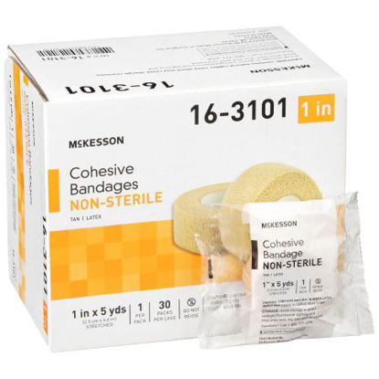 Picture of Cohesive Bandage McKesson 1 Inch X 5 Yard Standard Compression Self-adherent Closure Tan NonSterile16-3101