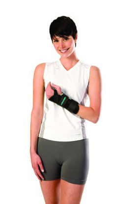 Picture of Wrist Brace With Thumb Spica AirCast® A2™ Aluminum / Foam / Nylon Left Hand Black Large05WTLL