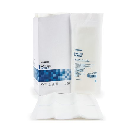 Picture of Abdominal Pad McKesson Nonwoven Cellulose 7-1/2 X 8 Inch Rectangle Sterile16-4252