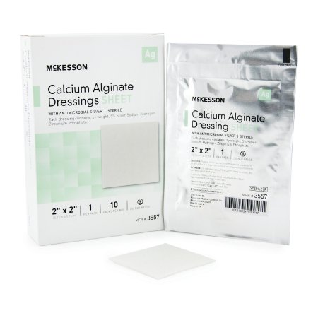 Picture of Silver Calcium Alginate Dressing McKesson 2 X 2 Inch Square Sterile3557