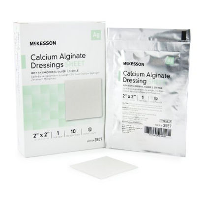 Picture of Silver Calcium Alginate Dressing McKesson 2 X 2 Inch Square Sterile3557