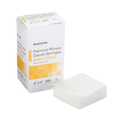 Picture of Gauze Sponge McKesson Woven Cotton 8-Ply 4 X 4 Inch Square NonSterile44802000
