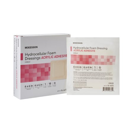 Picture of Foam Dressing McKesson 6 X 6 Inch Square Acrylic Adhesive with Border Sterile16-4672