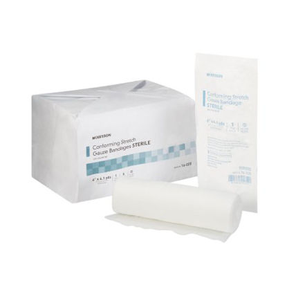 Picture of Conforming Bandage McKesson Polyester 6 Inch X 4-1/10 Yard Roll Shape Sterile16-020