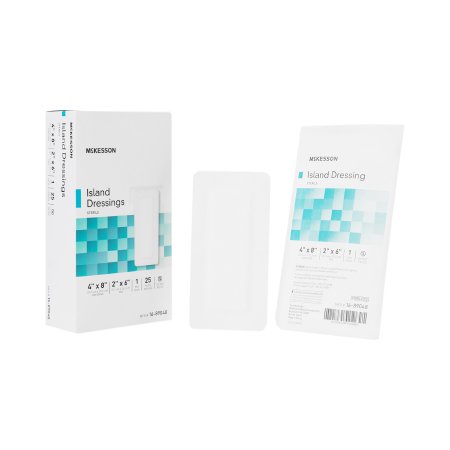 Picture of Adhesive Dressing McKesson 4 X 8 Inch Polypropylene / Rayon Rectangle White Sterile16-89048