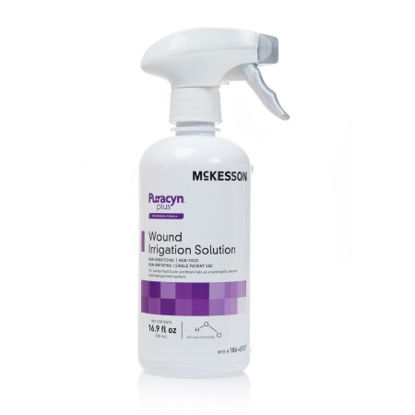 Picture of Wound Irrigation Solution McKesson Puracyn® Plus Professional 16.9 oz. Spray Bottle NonSterile Hypochlorous Acid (HOCI) (0.024%), Sodium Hypochlorite (NaOCI) (0.001%), Electrolyzed Water (H2O) (99.885%), Sodium Chloride (NaCI) (0.050%), Phosphates (0.040%)186-6517