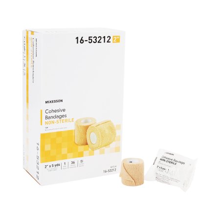 Picture of Cohesive Bandage McKesson 2 Inch X 5 Yard Standard Compression Self-adherent Closure Tan NonSterile16-53212