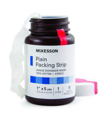 Picture of Wound Packing Strip McKesson Plain Cotton Non-impregnated Large 1 Inch X 5 Yard 1 Count Sterile61-59320