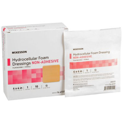Picture of Foam Dressing McKesson 4 X 4 Inch Square Non-Adhesive without Border Sterile16-4737