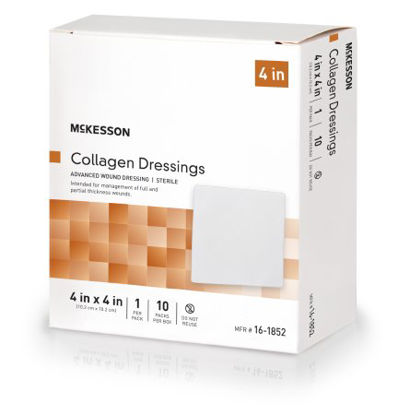 Picture of Collagen Dressing McKesson Matrix / Gel / Sheet Collagen / Sodium Alginate / Carboxyl Methylcellulose / Ethylenediamine-tetraacetic Acid (EDTA) 4 X 4 Inch16-1852