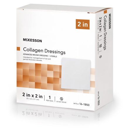 Picture of Collagen Dressing McKesson Matrix / Gel / Sheet Collagen / Sodium Alginate / Carboxyl Methylcellulose / Ethylenediamine-tetraacetic Acid (EDTA) 2 X 2 Inch16-1850