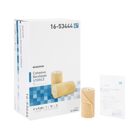 Picture of Cohesive Bandage McKesson 4 Inch X 5 Yard Standard Compression Self-adherent Closure Tan Sterile16-53444