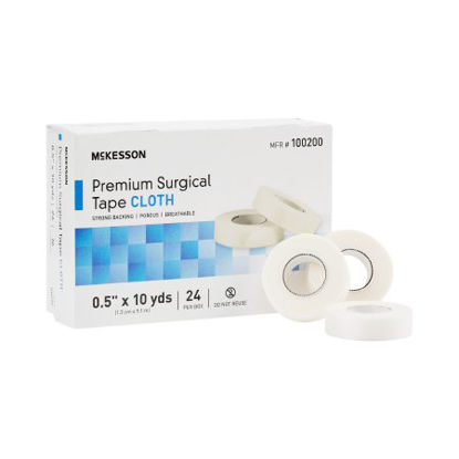 Picture of Medical Tape McKesson High Adhesion Silk-Like Cloth 1/2 Inch X 10 Yard White NonSterile100200