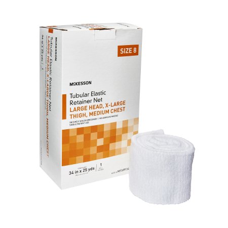 Picture of Elastic Net Retainer Dressing McKesson Tubular Elastic 34 Inch X 25 Yard (86.4 cm X 22.9 m) Size 8 White Large Head / X-Large Thigh / Medium Chest NonSterileMSVP114708