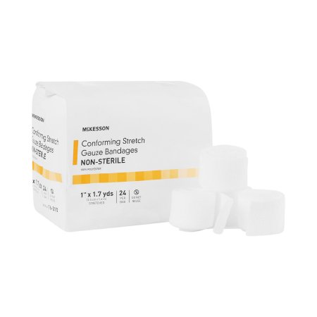 Picture of Conforming Bandage McKesson Polyester 1 Inch X 1-7/10 Yard Roll Shape NonSterile16-010