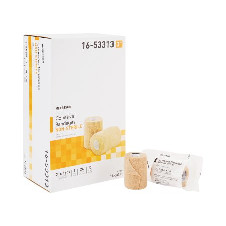 Picture of Cohesive Bandage McKesson 3 Inch X 5 Yard Standard Compression Self-adherent Closure Tan NonSterile16-53313