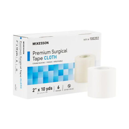 Picture of Medical Tape McKesson High Adhesion Silk-Like Cloth 2 Inch X 10 Yard White NonSterile100202
