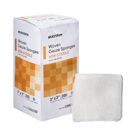 Picture of Gauze Sponge McKesson Cotton 8-Ply 3 X 3 Inch Square NonSterile33082000