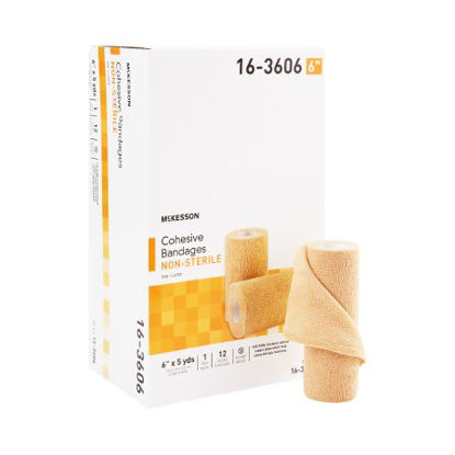 Picture of Cohesive Bandage McKesson 6 Inch X 5 Yard Standard Compression Self-adherent Closure Tan NonSterile16-3606