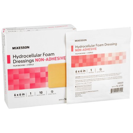 Picture of Foam Dressing McKesson 6 X 6 Inch Square Non-Adhesive without Border Sterile16-4738