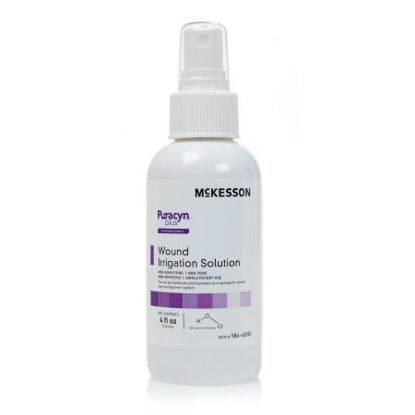 Picture of Wound Irrigation Solution McKesson Puracyn® Plus Professional 4 oz. Pump Bottle NonSterile Hypochlorous Acid (HOCI) (0.024%), Sodium Hypochlorite (NaOCI) (0.001%), Electrolyzed Water (H2O) (99.885%), Sodium Chloride (NaCI) (0.050%), Phosphates (0.040%)186-6505