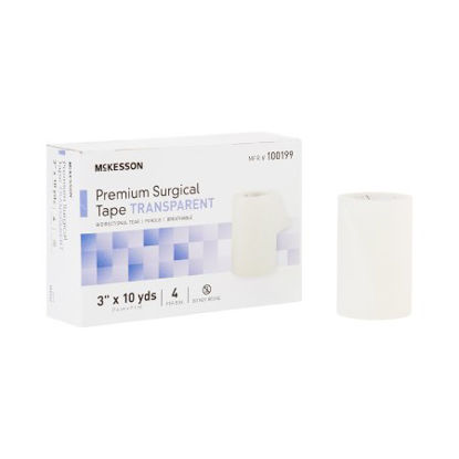 Picture of Medical Tape McKesson Water Resistant Plastic 3 Inch X 10 Yard Transparent NonSterile100199