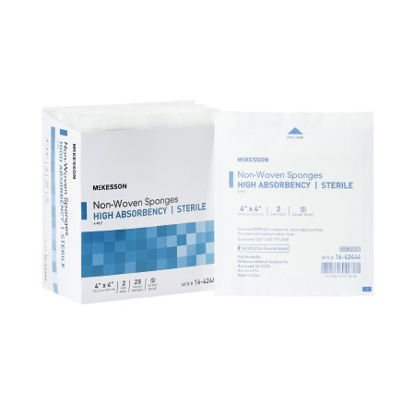 Picture of Nonwoven Sponge McKesson Polyester / Rayon 4-Ply 4 X 4 Inch Square Sterile16-42444