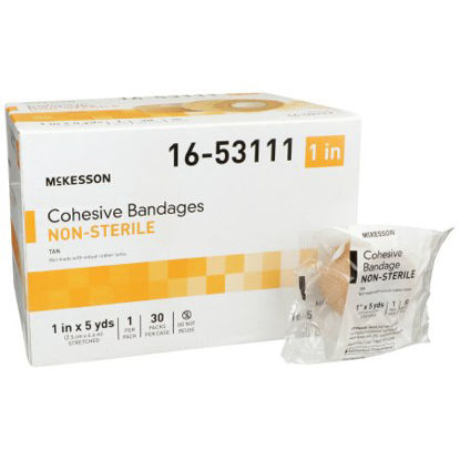Picture of Cohesive Bandage McKesson 1 Inch X 5 Yard Standard Compression Self-adherent Closure Tan NonSterile16-53111