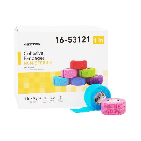 Picture of Cohesive Bandage McKesson 1 Inch X 5 Yard Standard Compression Self-adherent Closure Purple / Pink / Green / Light Blue / Royal Blue / Red NonSterile16-53121