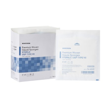 Picture of USP Type VII Gauze Sponge McKesson Cotton 12-Ply 4 X 4 Inch Square Sterile16-42412