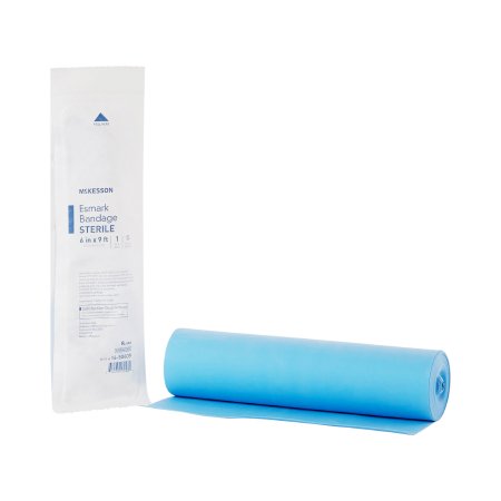 Picture of Esmark Compression Bandage McKesson 6 Inch X 3 Yard High Compression No Closure Blue Sterile16-50609