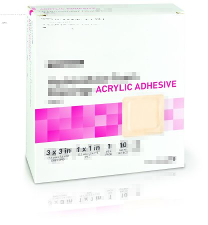 Picture of Foam Dressing McKesson 3 X 3 Inch Square Acrylic Adhesive with Border Sterile16-4670