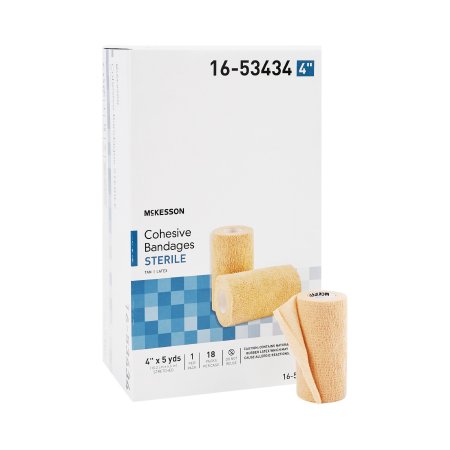 Picture of Cohesive Bandage McKesson 4 Inch X 5 Yard Standard Compression Self-adherent Closure Tan Sterile16-53434