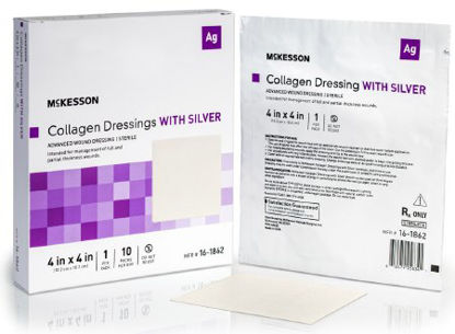 Picture of Silver Collagen Dressing McKesson 4 X 4 Inch Rectangle Sterile16-1862