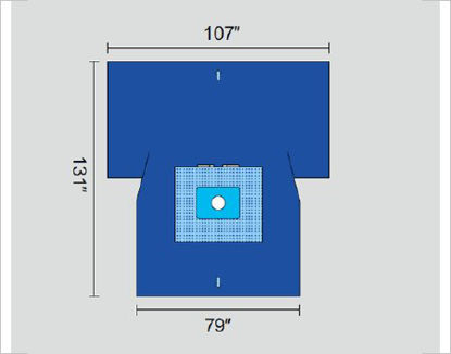 Picture of Orthopedic Drape Lower Extremity T-Drape 170 W X 79 W X 131 L Inch Sterile1222-8440