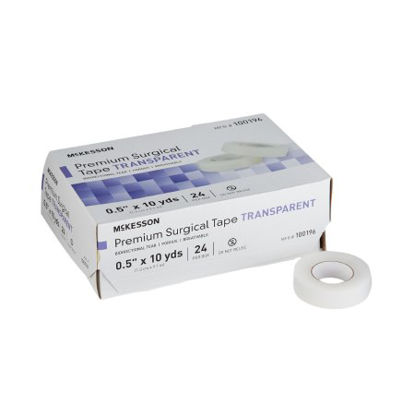 Picture of Medical Tape McKesson Water Resistant Plastic 1/2 Inch X 10 Yard Transparent NonSterile100196