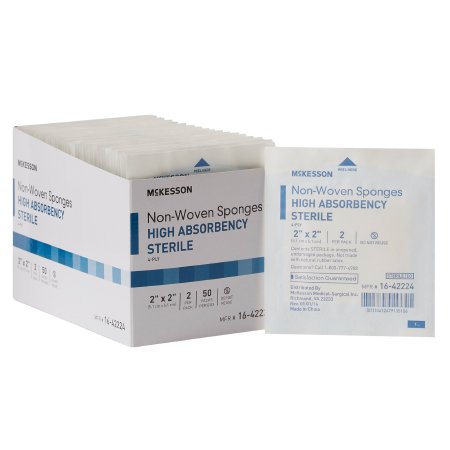 Picture of Nonwoven Sponge McKesson Polyester / Rayon 4-Ply 2 X 2 Inch Square Sterile16-42224