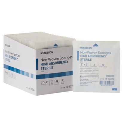 Picture of Nonwoven Sponge McKesson Polyester / Rayon 4-Ply 2 X 2 Inch Square Sterile16-42224