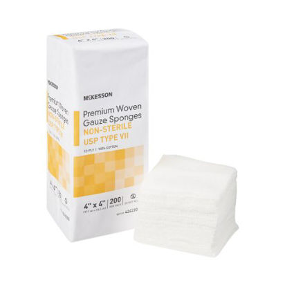 Picture of USP Type VII Gauze Sponge McKesson Cotton 12-Ply 4 X 4 Inch Square NonSterile42422000