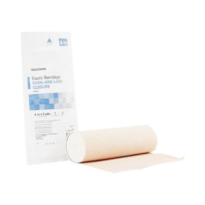 Picture of Elastic Bandage McKesson 6 Inch X 5 Yard Standard Compression Hook and Loop Closure Tan Sterile16-1033-6-STR